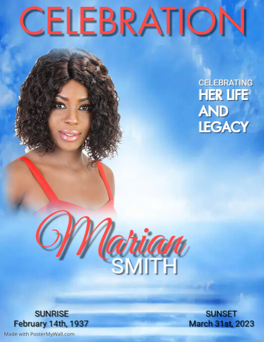 Funeral Announcement flyer,simple modern Template PosterMyWall